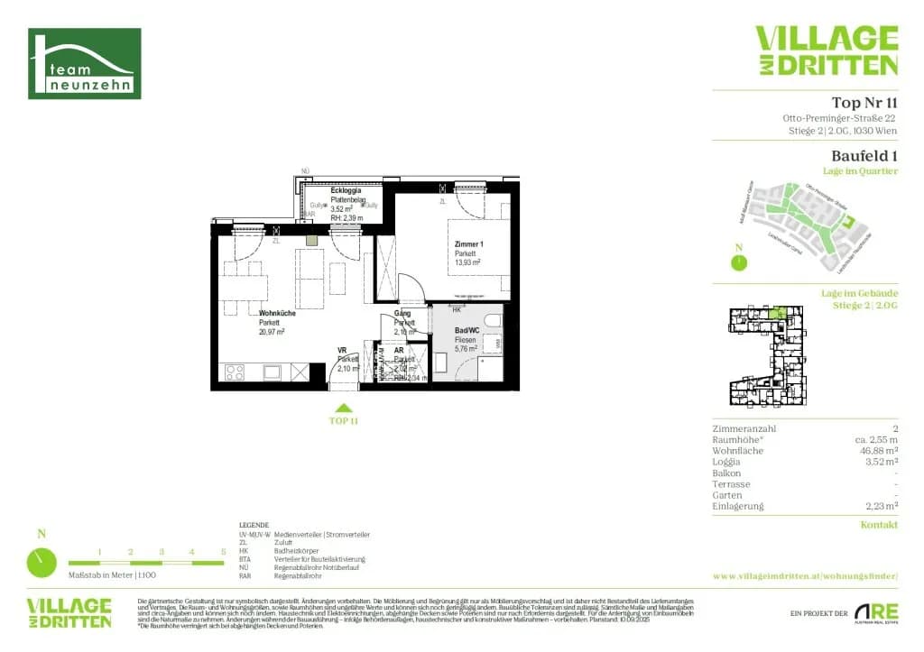 2-Zimmer-Wohnung mieten in Wien – 46,88 m², € 1.099 – Bild 29 von 29