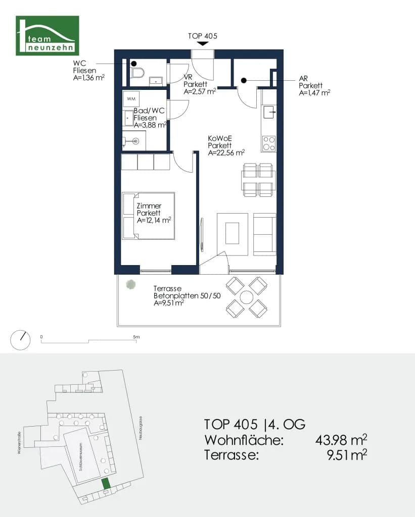 2-Zimmer-Wohnung mieten in Graz – 43,98 m², € 749 – Bild 23 von 23