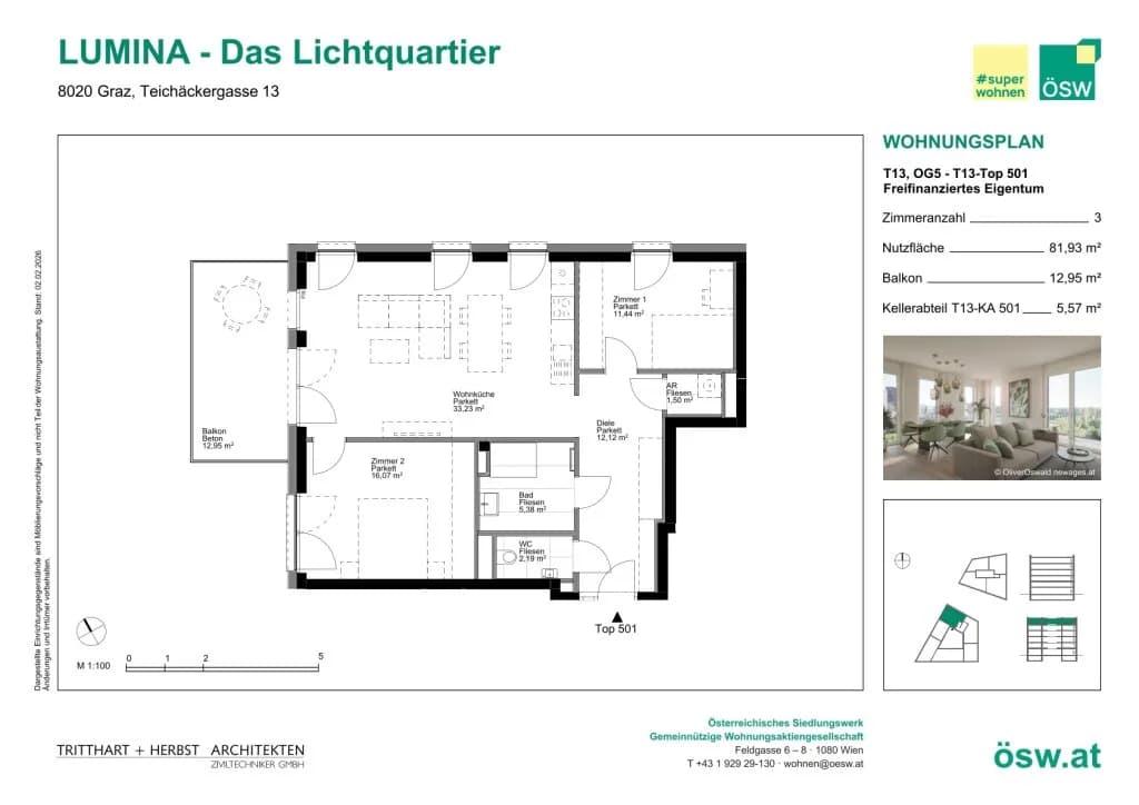 3-Zimmer-Wohnung kaufen in Graz – 81,93 m², € 389.000 – Bild 2 von 11