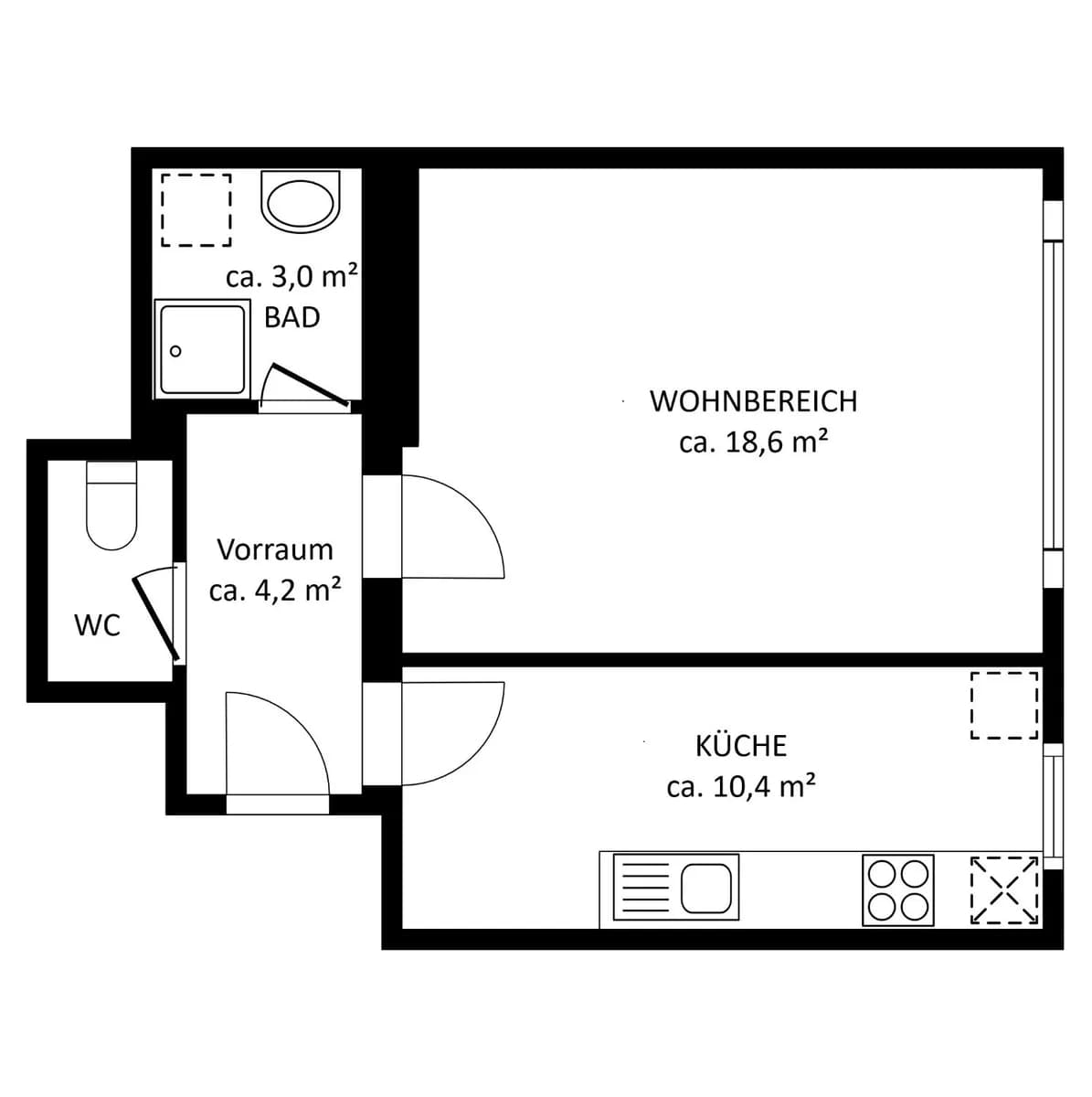 1-Zimmer-Wohnung kaufen in Wien – 37,85 m², € 120.000 – Bild 9 von 9