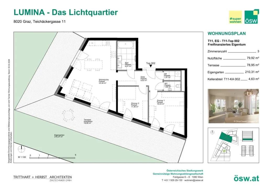 3-Zimmer-Wohnung kaufen in Graz – 79,92 m², € 386.000 – Bild 3 von 13