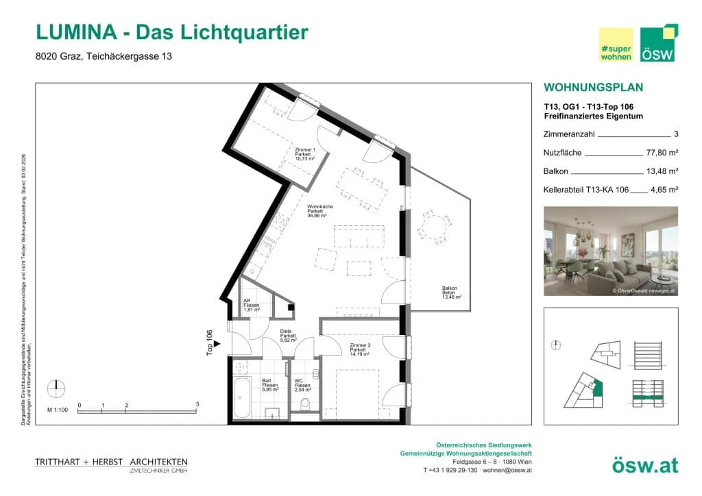 3-Zimmer-Wohnung kaufen in Graz – 77,8 m², € 344.000 – Bild 11 von 11