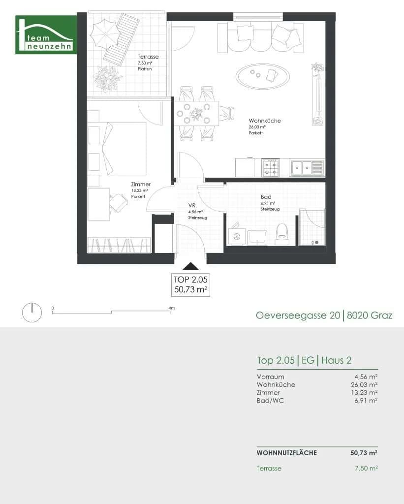 2-Zimmer-Wohnung mieten in Graz – 50,73 m², € 713 – Bild 18 von 18