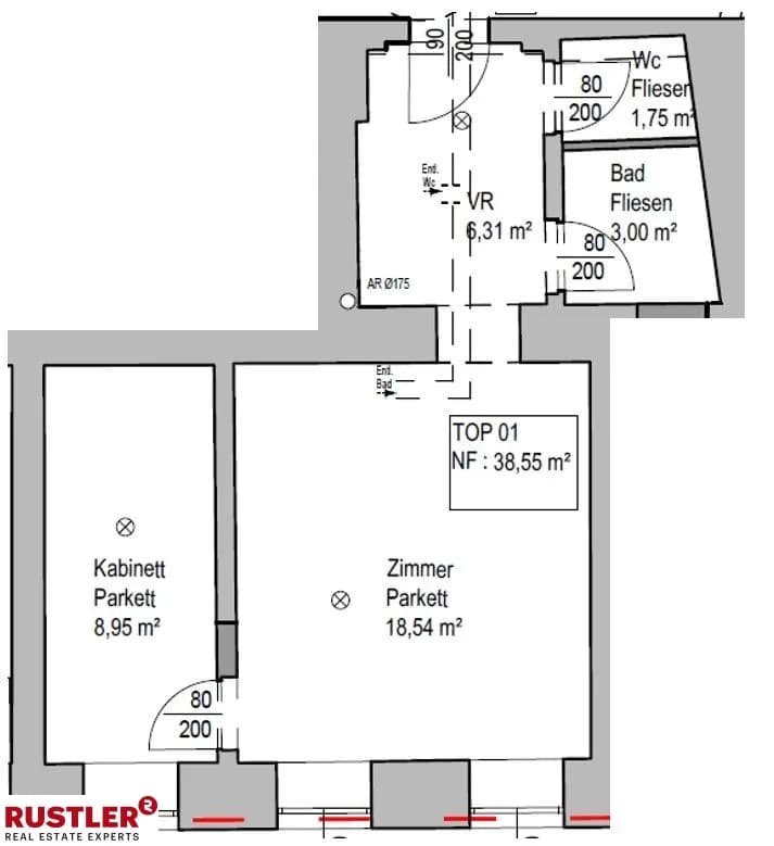 2-Zimmer-Wohnung kaufen in Wien – 38,55 m², € 185.000 – Bild 5 von 12