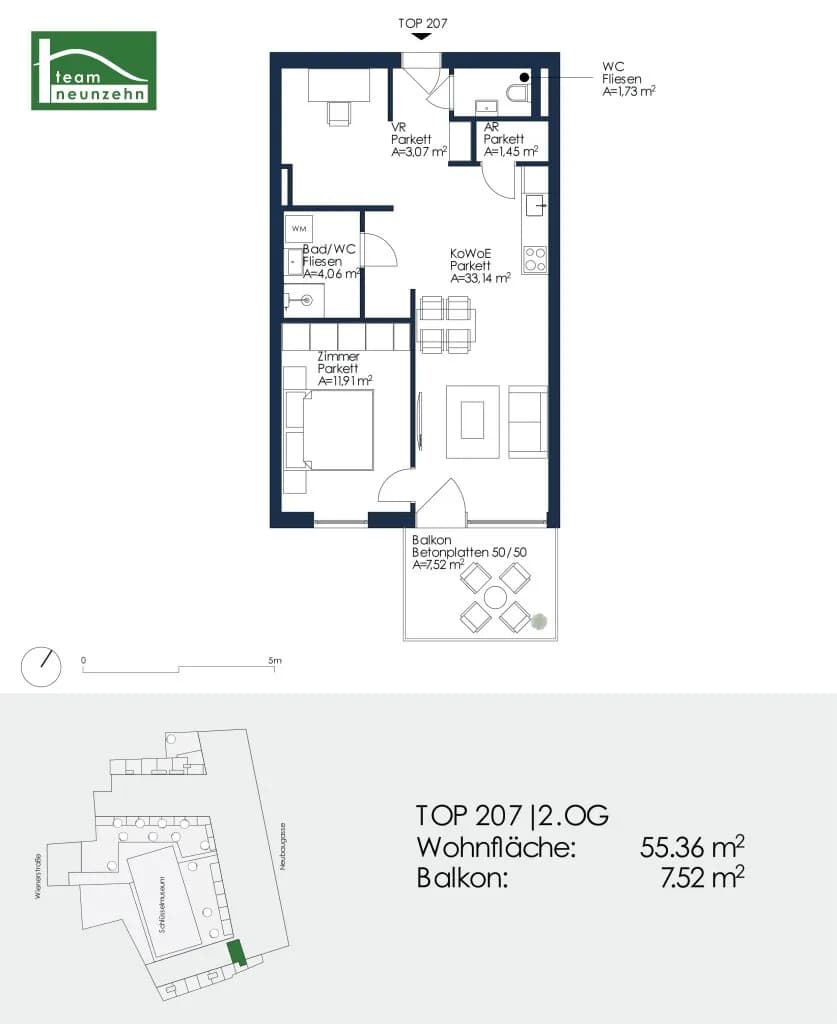 2-Zimmer-Wohnung mieten in Graz – 55,36 m², € 899 – Bild 23 von 23