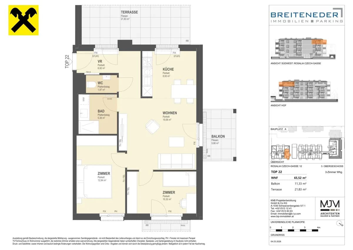 3-Zimmer-Wohnung kaufen in Korneuburg – 65,52 m², € 431.000 – Bild 8 von 8