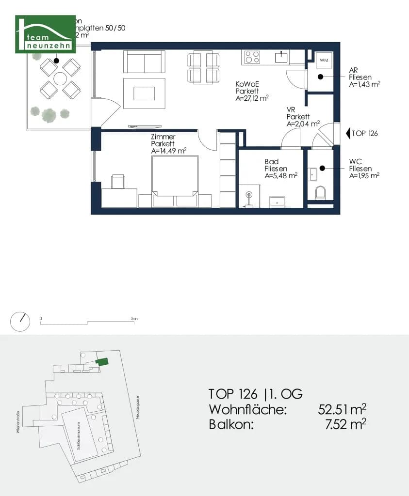 2-Zimmer-Wohnung mieten in Graz – 52,6 m², € 809 – Bild 22 von 22