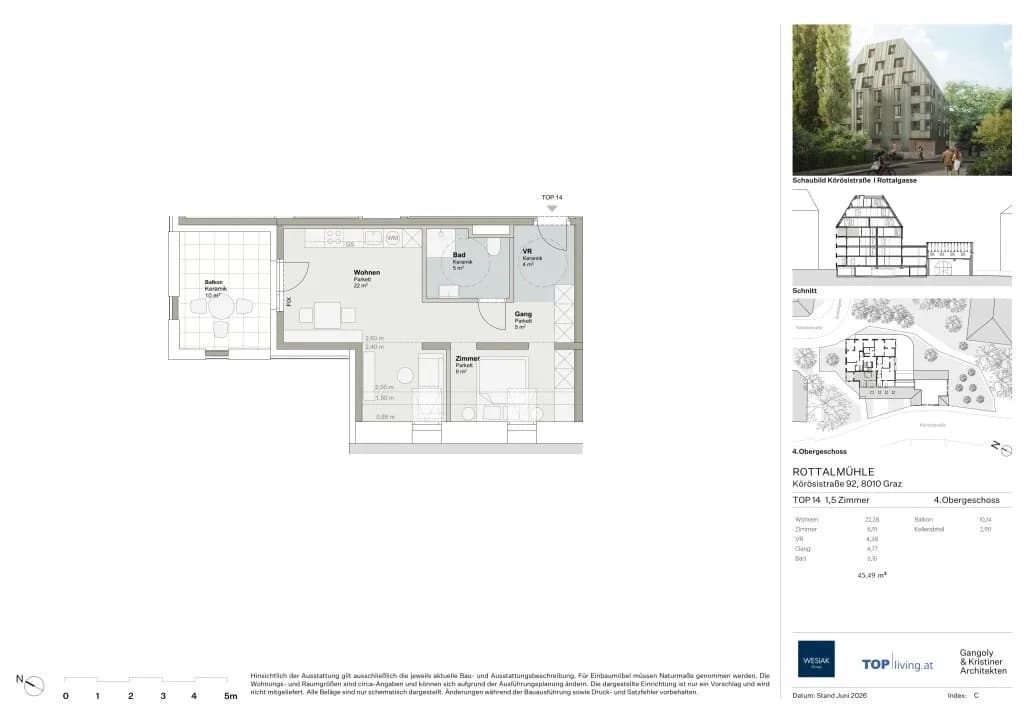 3-Zimmer-Wohnung kaufen in Graz – 45 m², € 322.279 – Bild 10 von 10