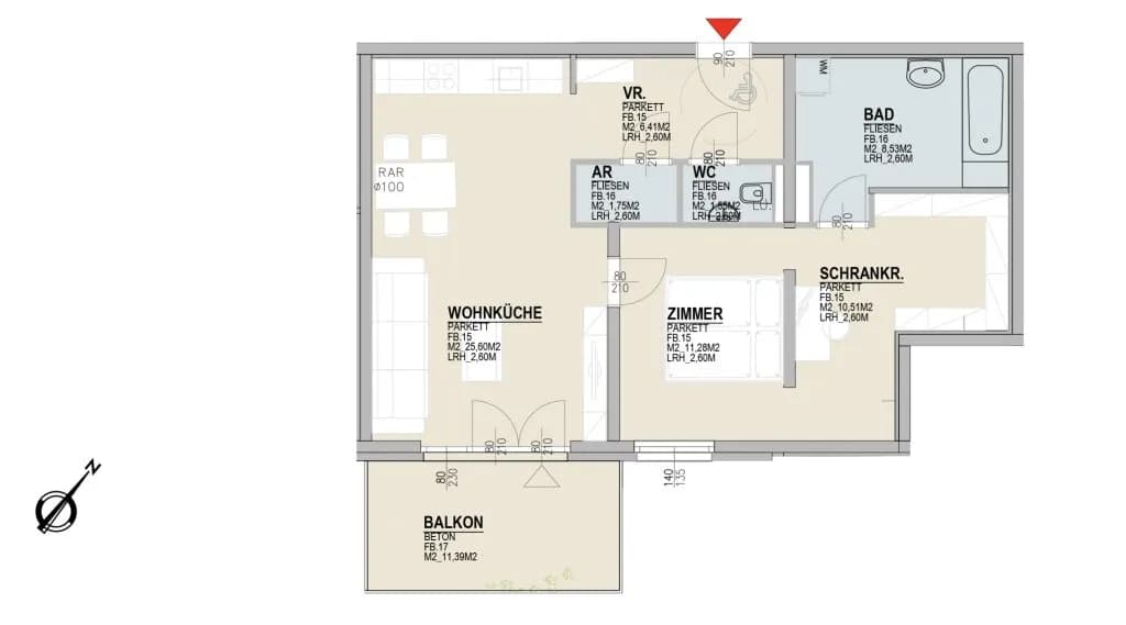 2-Zimmer-Wohnung kaufen in Baden – 65,91 m², € 279.000 – Bild 16 von 16