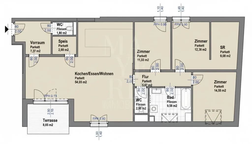4-Zimmer-Wohnung mieten in Wien – 132 m², € 2.200 – Bild 14 von 14