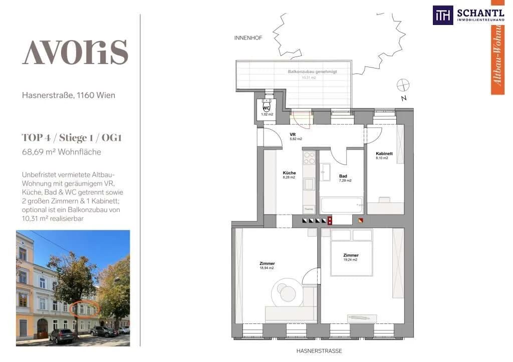 3-Zimmer-Wohnung kaufen in Wien – 68,69 m², € 229.000 – Bild 19 von 19