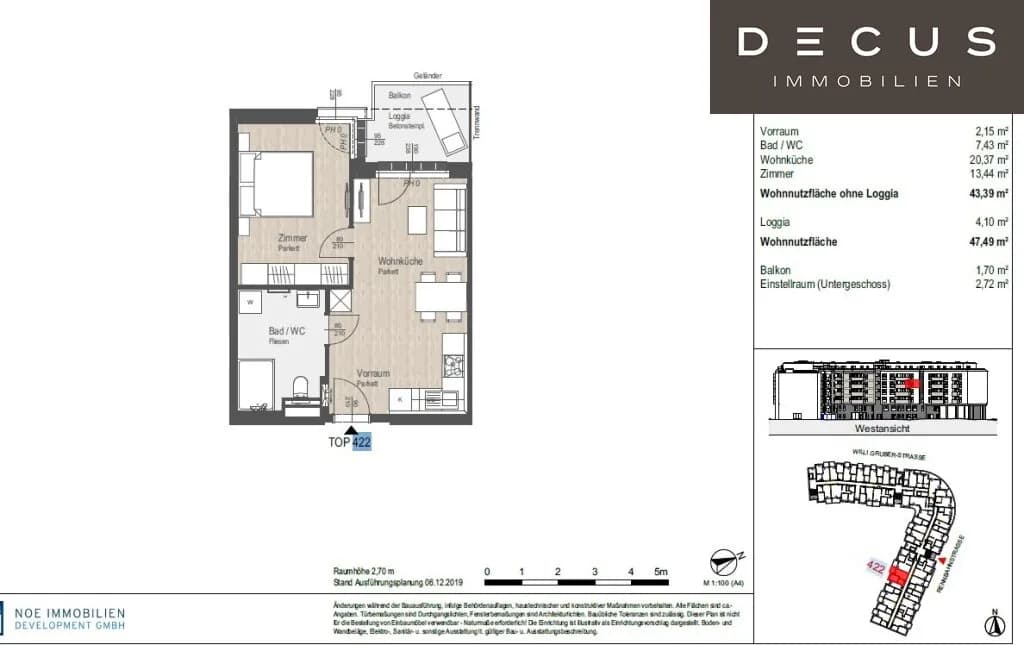 2-Zimmer-Wohnung mieten in Sankt Pölten – 43,39 m², € 801 – Bild 9 von 9