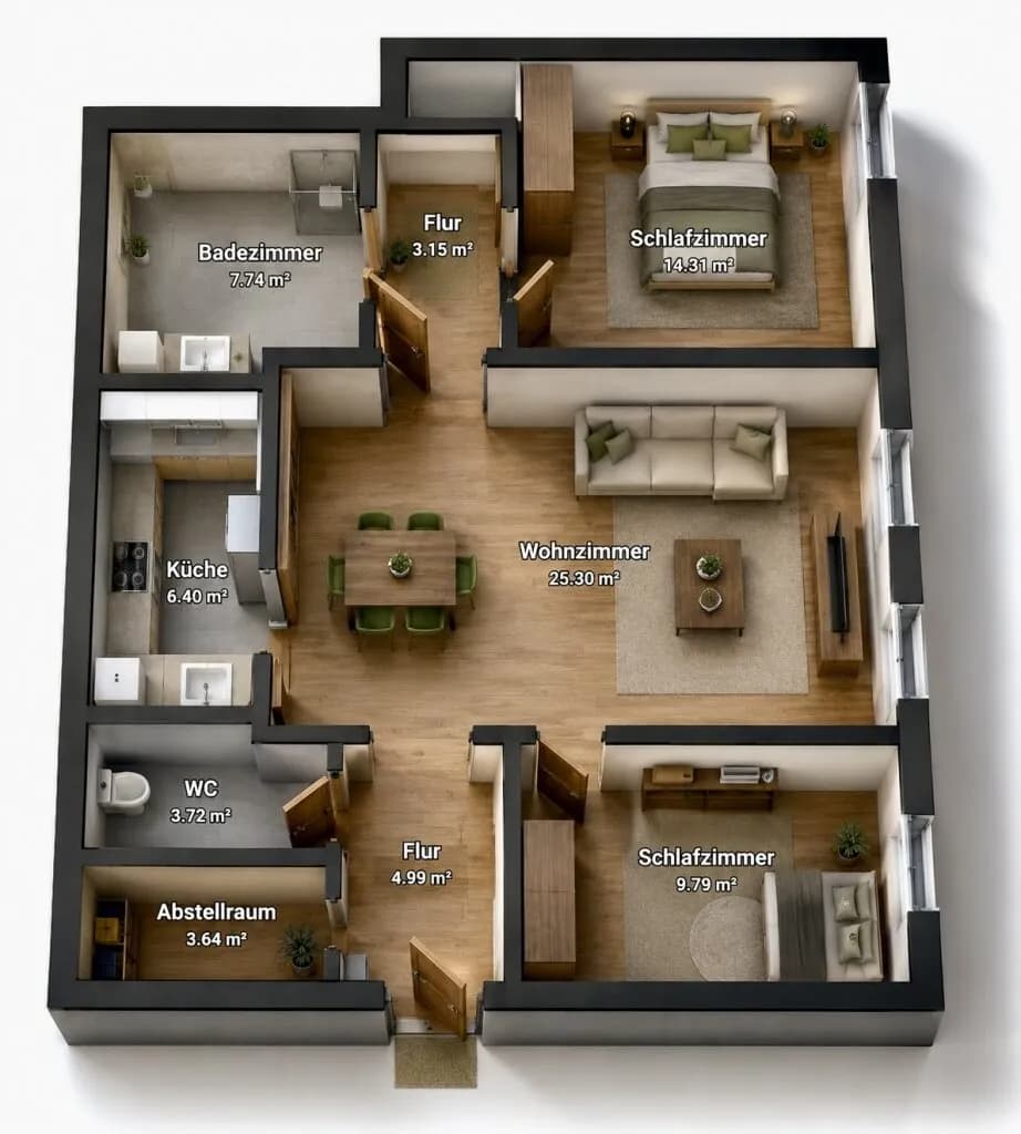 3-Zimmer-Wohnung mieten in Südoststeiermark – 77,2 m², € 678 – Bild 14 von 14