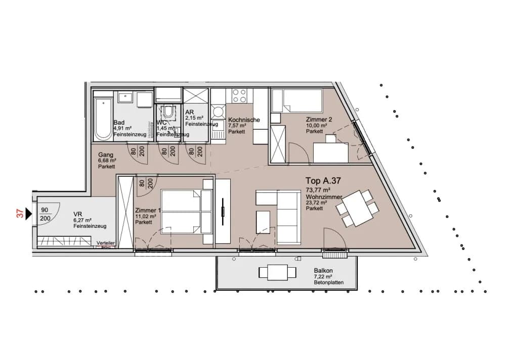 3-Zimmer-Wohnung kaufen in Wien – 73,98 m², € 488.000 – Bild 12 von 13