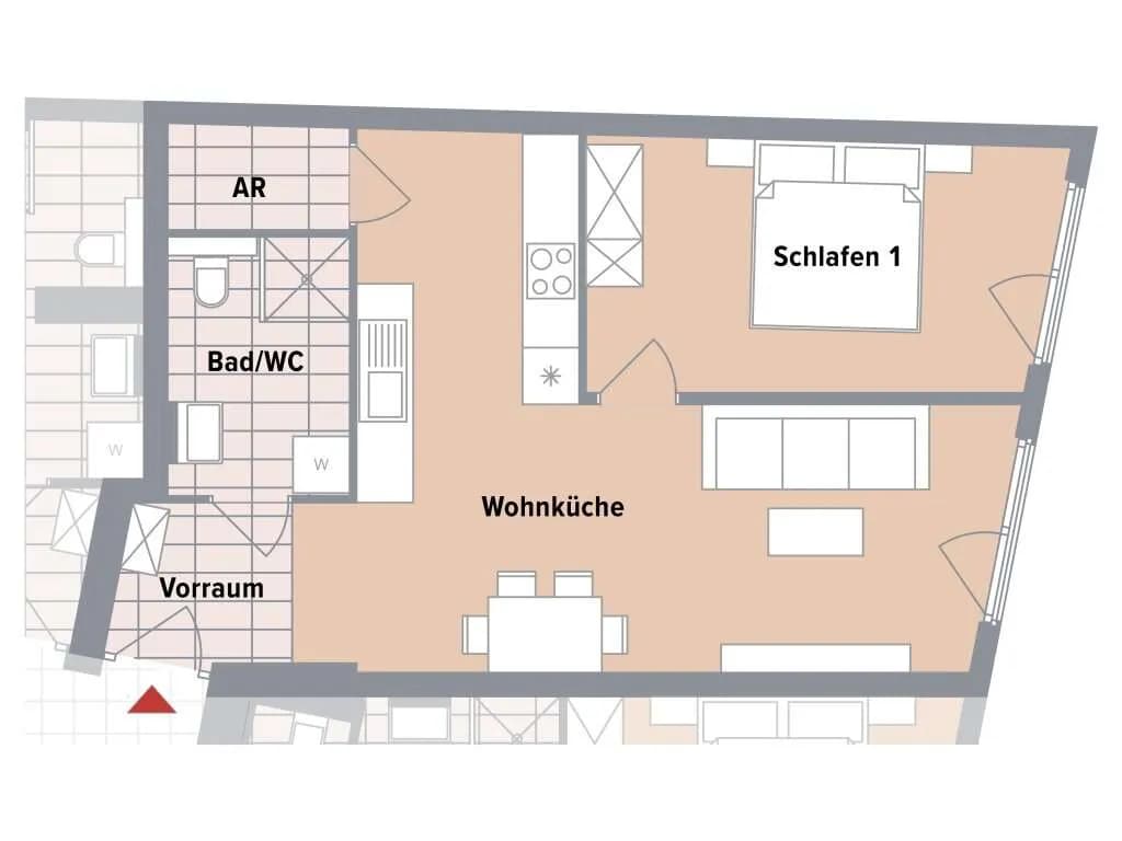 2-Zimmer-Wohnung kaufen in Wien – 49,82 m², € 303.000 – Bild 7 von 9
