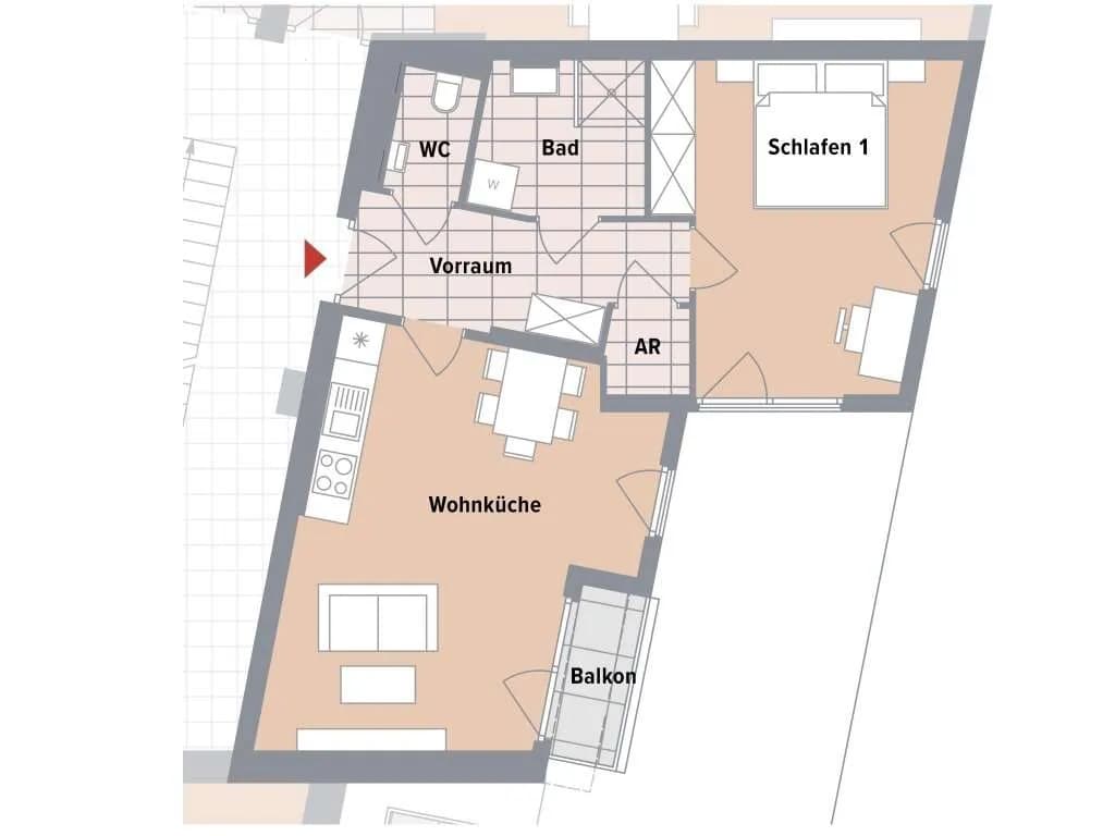 2-Zimmer-Wohnung kaufen in Wien – 52,28 m², € 318.400 – Bild 7 von 9