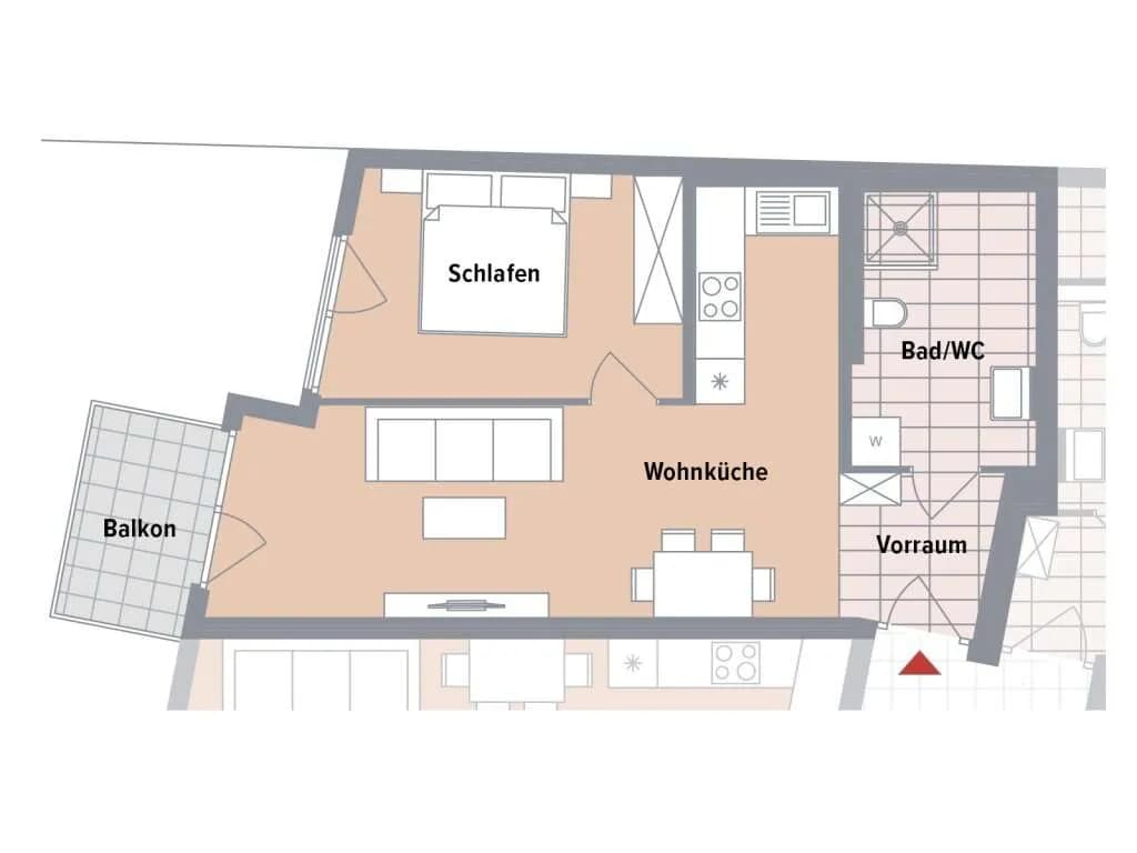 2-Zimmer-Wohnung kaufen in Wien – 46,53 m², € 285.100 – Bild 7 von 7