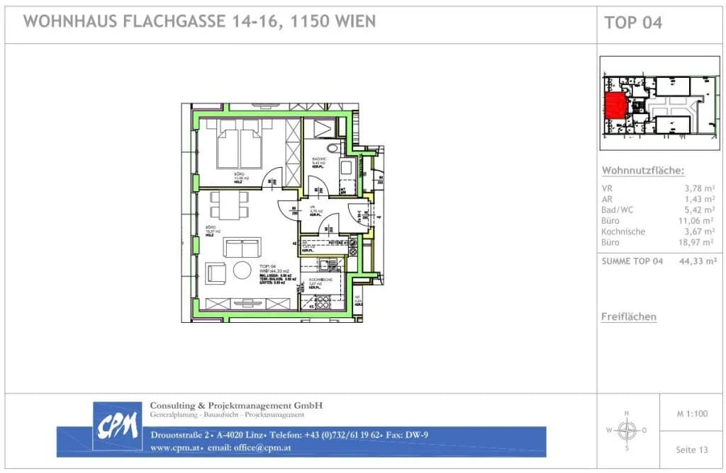2-Zimmer-Wohnung kaufen in Wien – 44,33 m², € 279.000 – Bild 10 von 10
