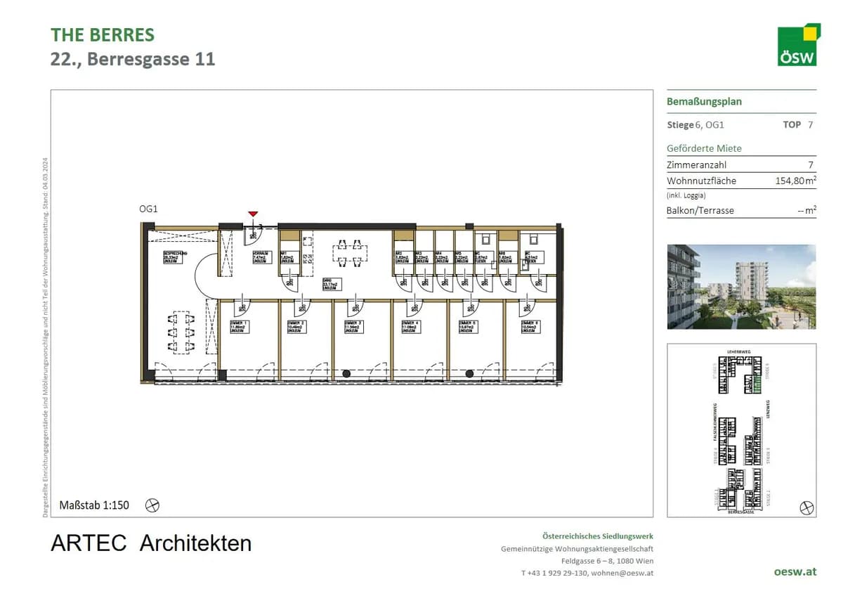 1-Zimmer-Gewerbeimmobilie mieten in Wien – 11 m², € 323
