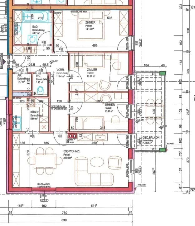 4-Zimmer-Wohnung kaufen in Amstetten – 88,91 m², € 190.326 – Bild 2 von 2