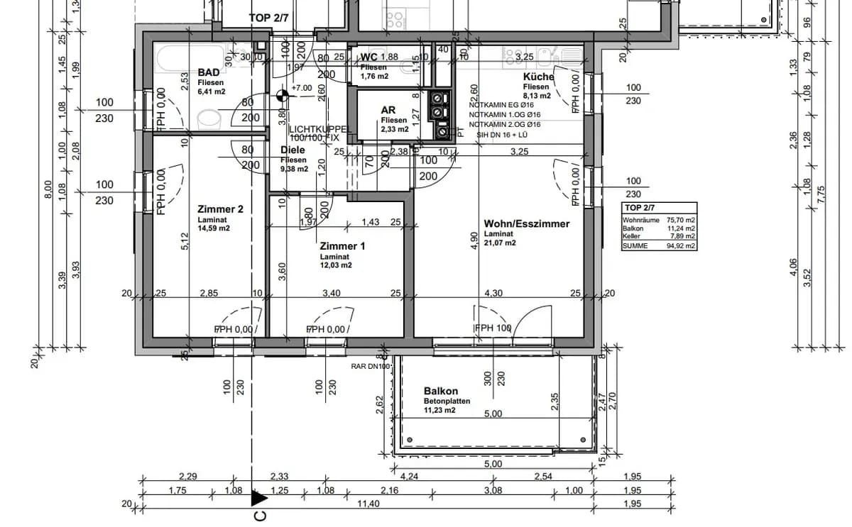 3-Zimmer-Wohnung mieten in Neunkirchen – 75,7 m², € 774 – Bild 2 von 2