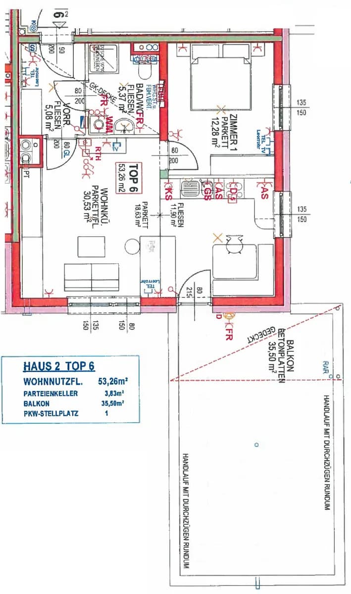 2-Zimmer-Wohnung mieten in Scheibbs – 53,26 m², € 721 – Bild 2 von 2
