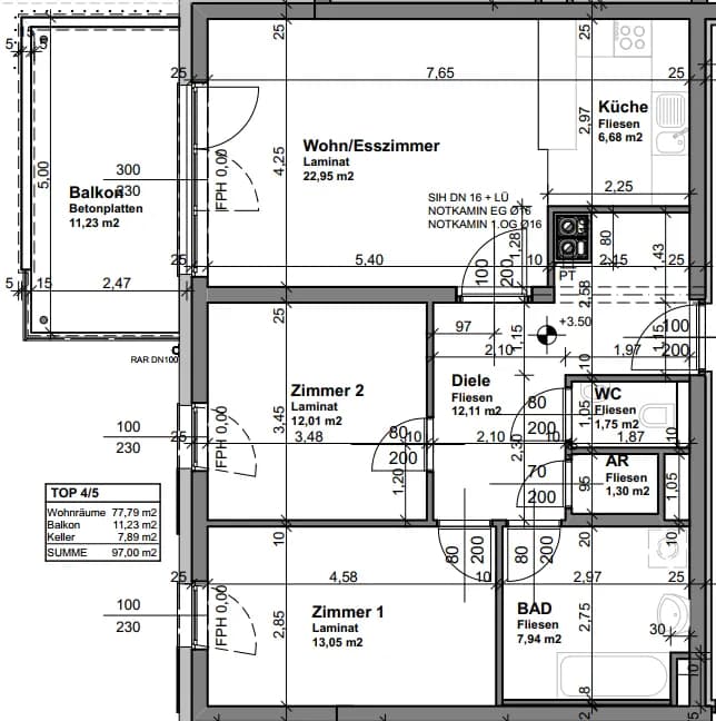 3-Zimmer-Wohnung mieten in Neunkirchen – 77,79 m², € 795 – Bild 2 von 2