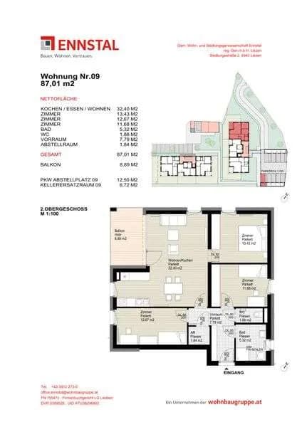 4-Zimmer-Wohnung mieten in Weiz – 91,51 m², € 1.175 – Bild 2 von 2