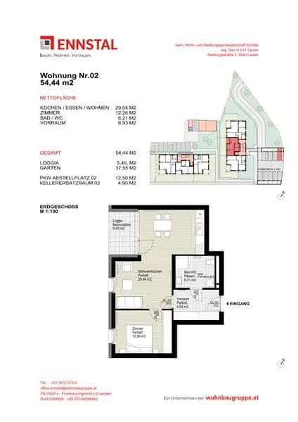 2-Zimmer-Wohnung mieten in Weiz – 59,78 m², € 719 – Bild 2 von 2