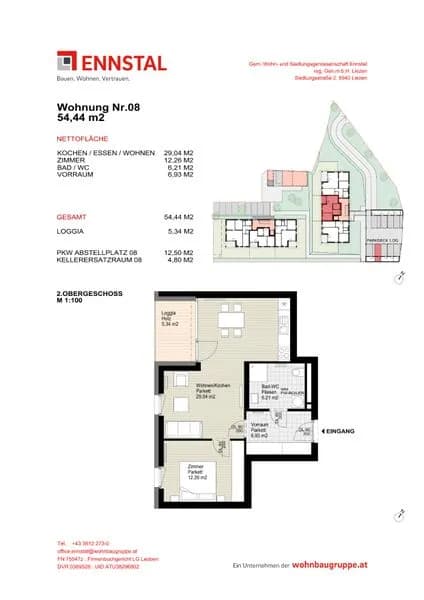 2-Zimmer-Wohnung mieten in Weiz – 59,78 m², € 783 – Bild 2 von 2