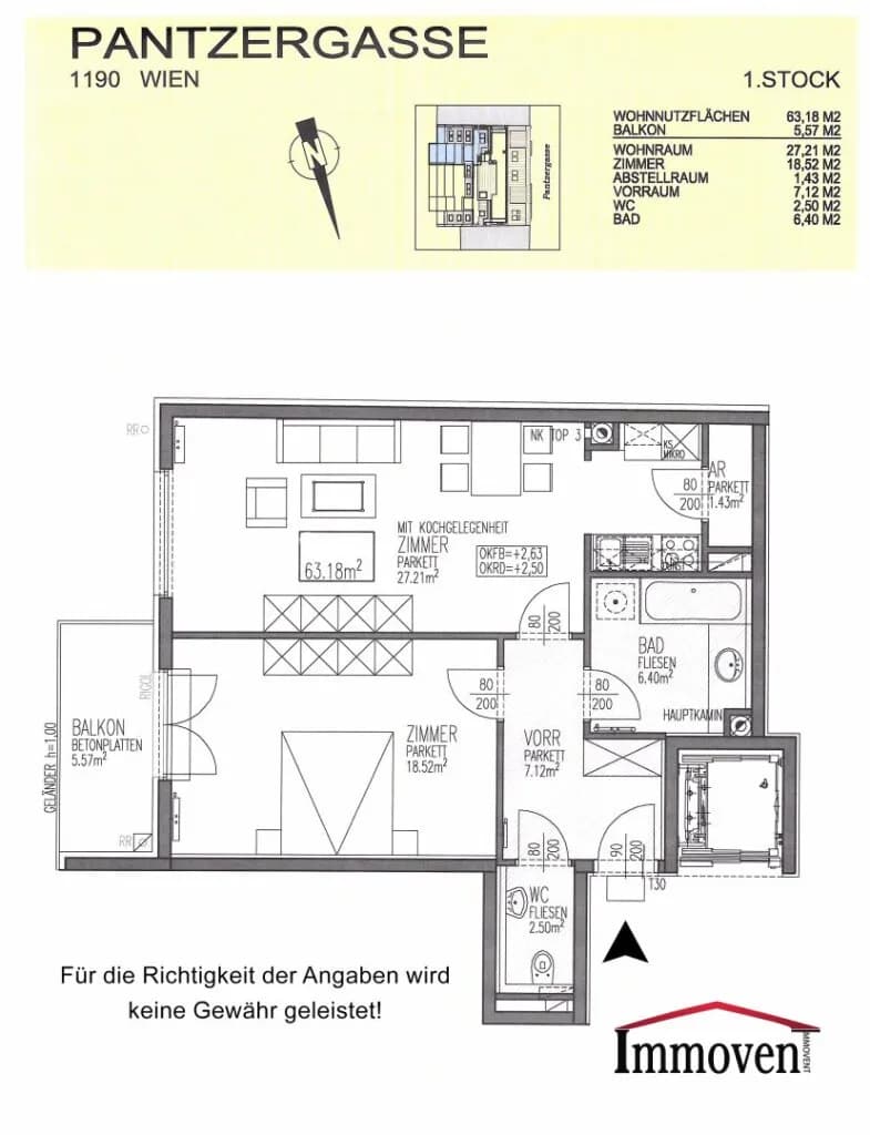 2-Zimmer-Wohnung mieten in Wien – 63 m², € 1.389 – Bild 11 von 11