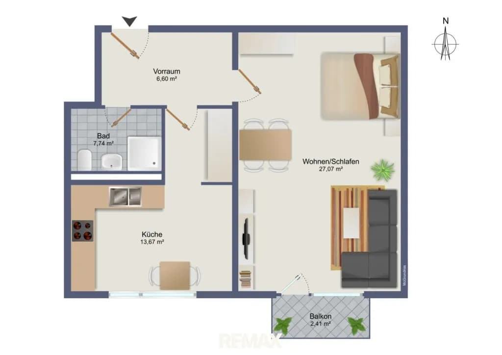2-Zimmer-Wohnung kaufen in Graz – 50,95 m², € 115.000 – Bild 2 von 10