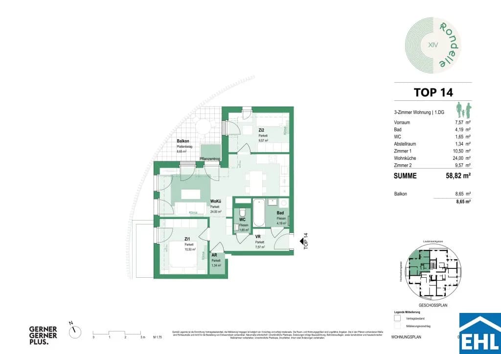 3-Zimmer-Wohnung mieten in Wien – 58,82 m², € 1.499 – Bild 16 von 16