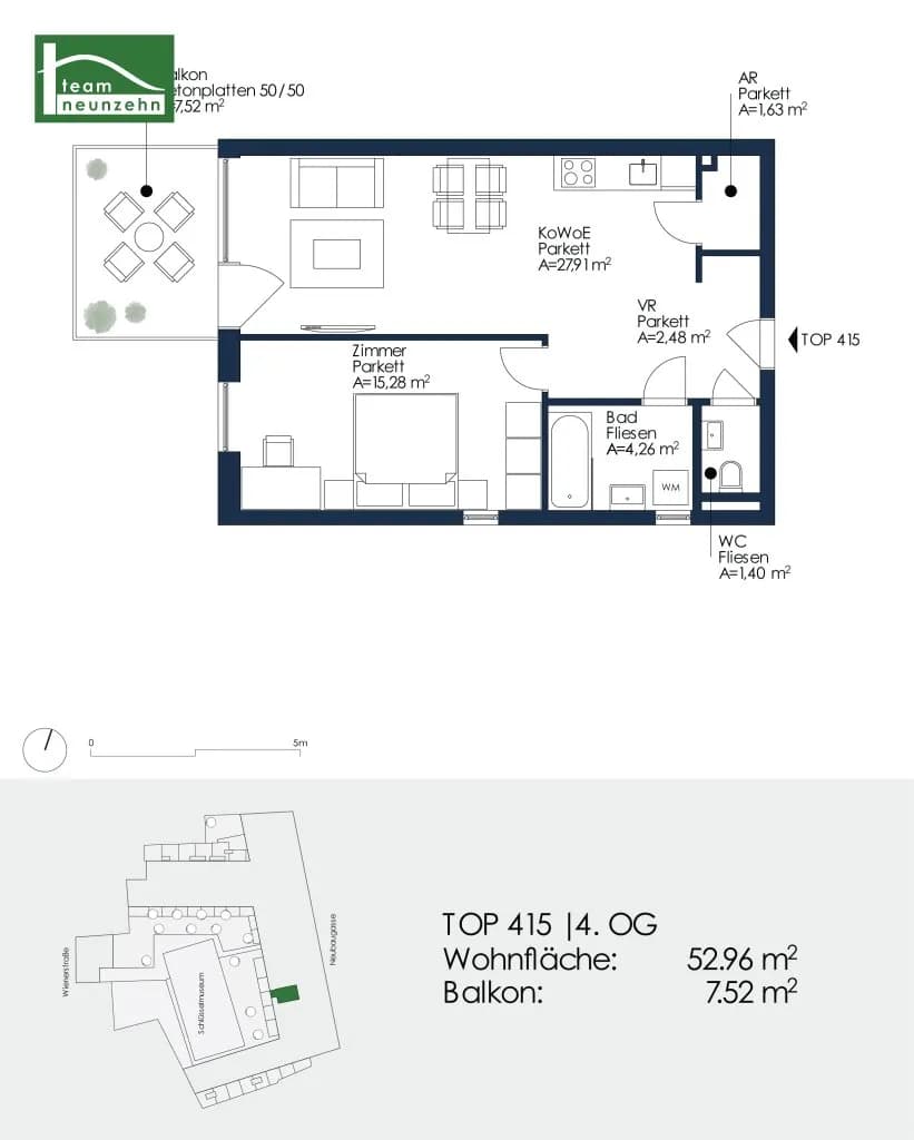 2-Zimmer-Wohnung mieten in Graz – 52,51 m², € 879 – Bild 21 von 21