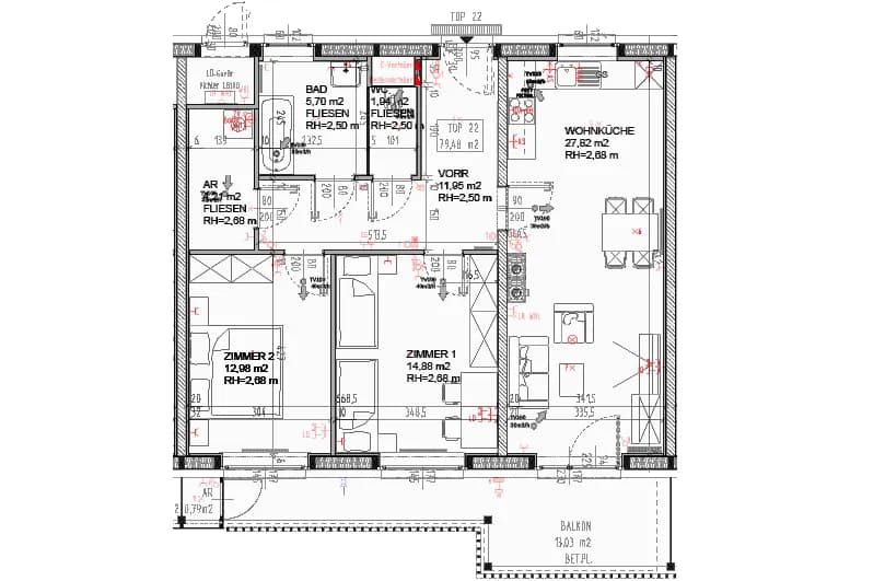 Wohnung mieten in Mistelbach – 79,48 m², € 805 – Bild 3 von 4