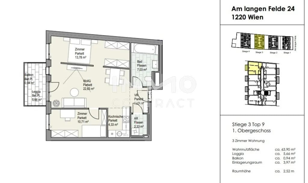 3-Zimmer-Wohnung kaufen in Wien – 63,9 m², € 487.390 – Bild 8 von 9