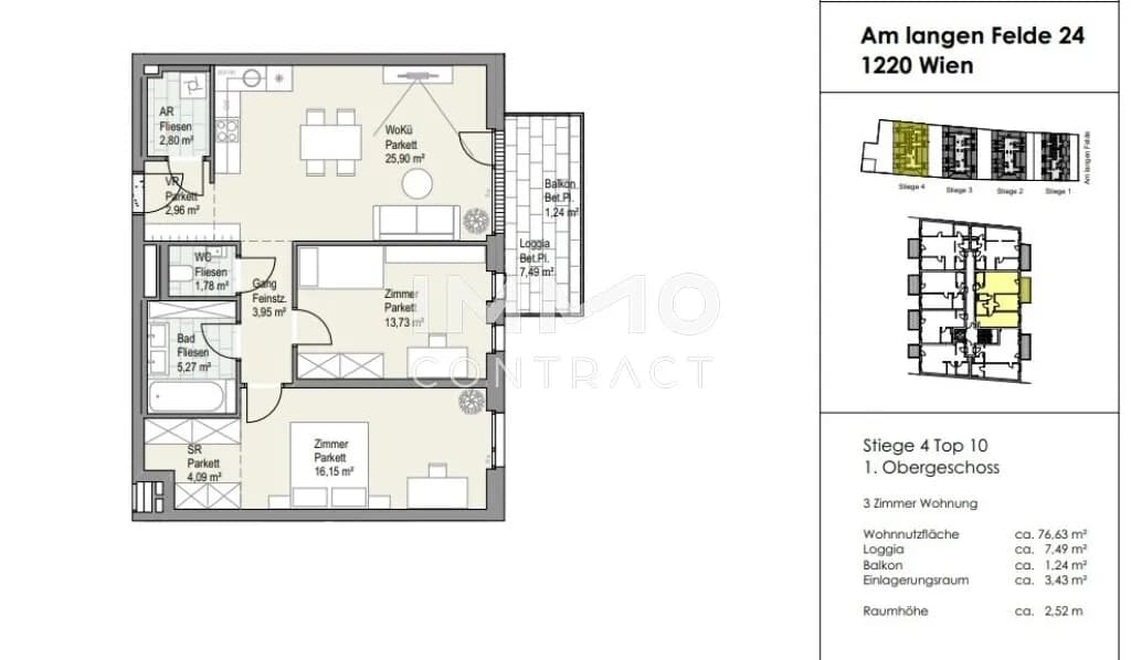 3-Zimmer-Wohnung kaufen in Wien – 76,63 m², € 580.690 – Bild 5 von 6