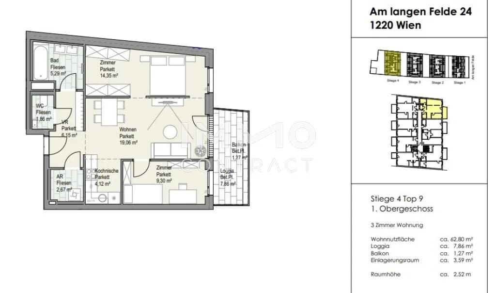 3-Zimmer-Wohnung kaufen in Wien – 62,8 m², € 495.490 – Bild 6 von 7