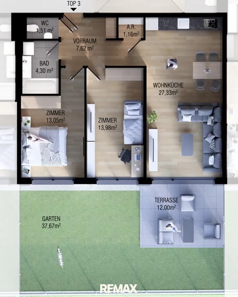 3-Zimmer-Wohnung kaufen in Wien – 68,95 m², € 449.000 – Bild 7 von 7