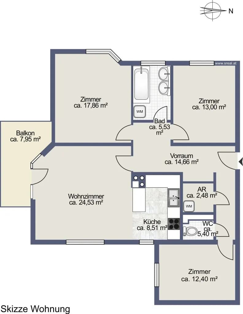 4-Zimmer-Wohnung kaufen in Korneuburg – 101 m², € 470.000 – Bild 23 von 24