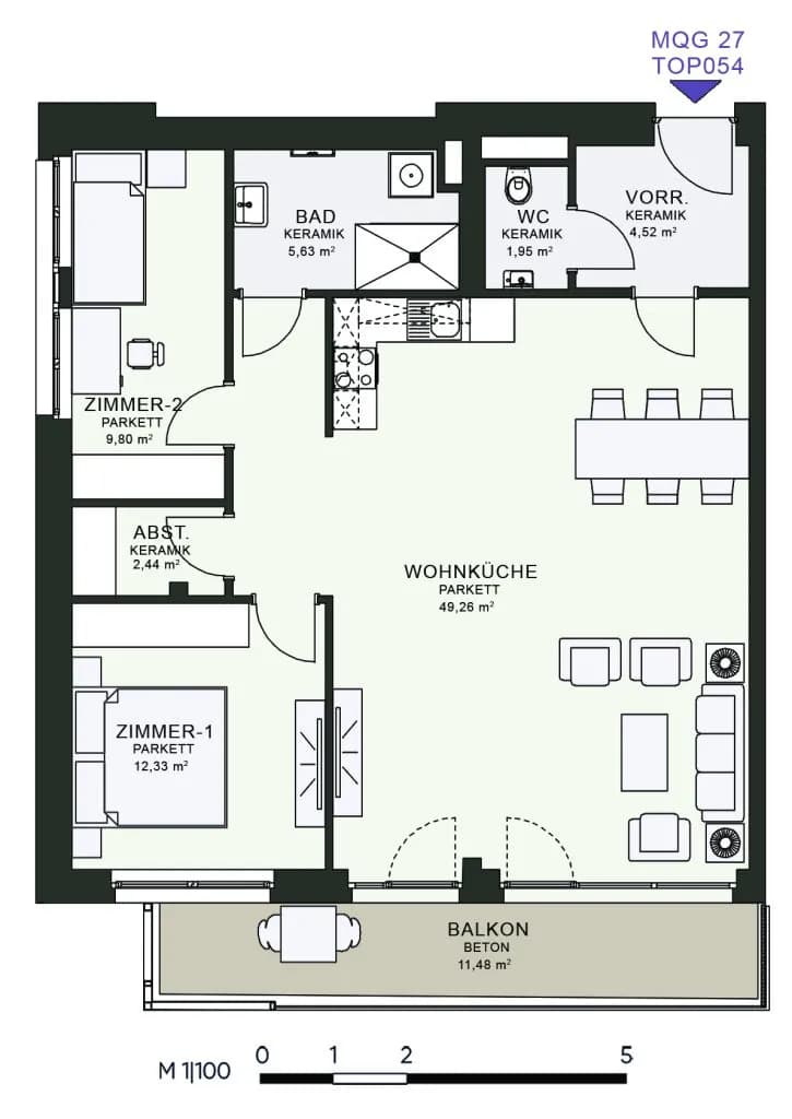 3-Zimmer-Wohnung mieten in Graz – 86,43 m², € 1.345 – Bild 6 von 6
