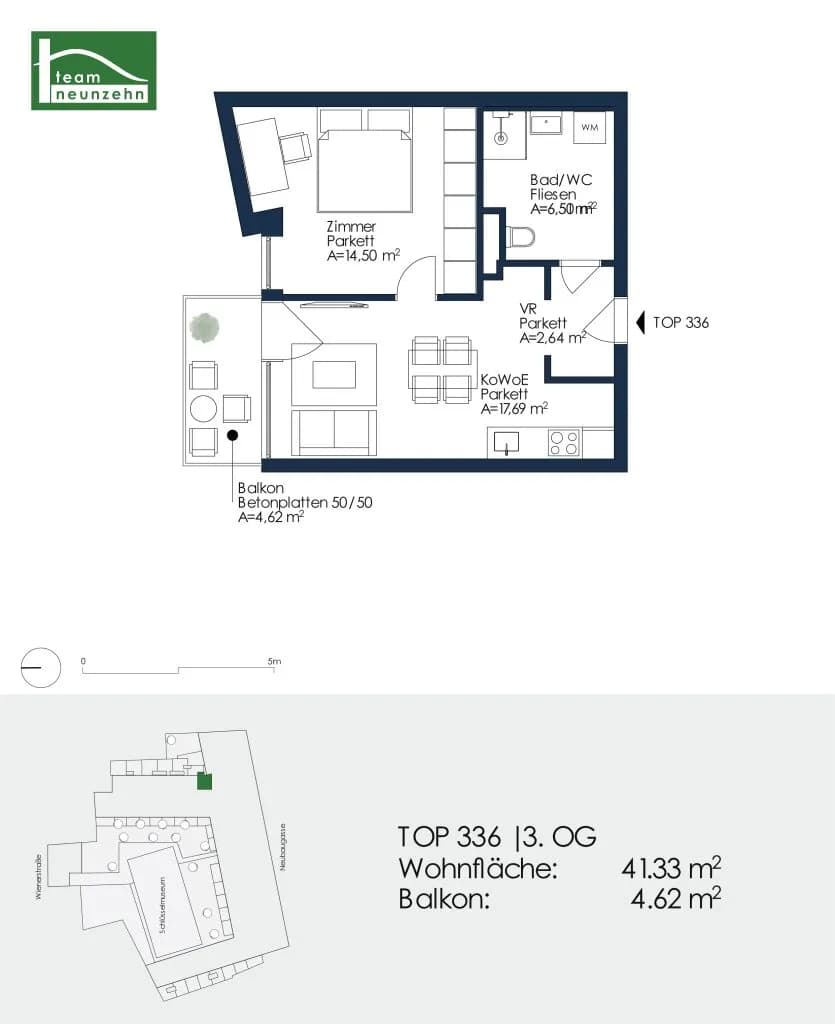 2-Zimmer-Wohnung mieten in Graz – 41,33 m², € 649 – Bild 18 von 18