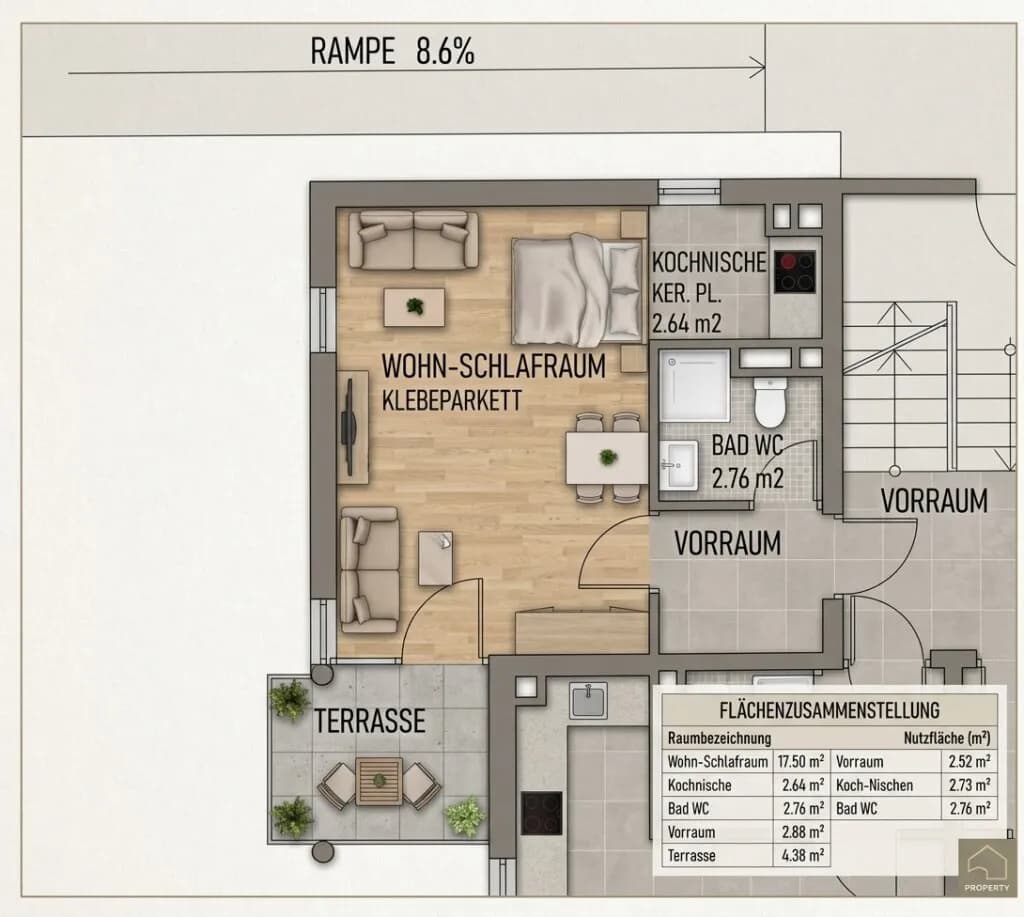 Wohnung mieten in Linz Land – 26 m², € 372 – Bild 20 von 20