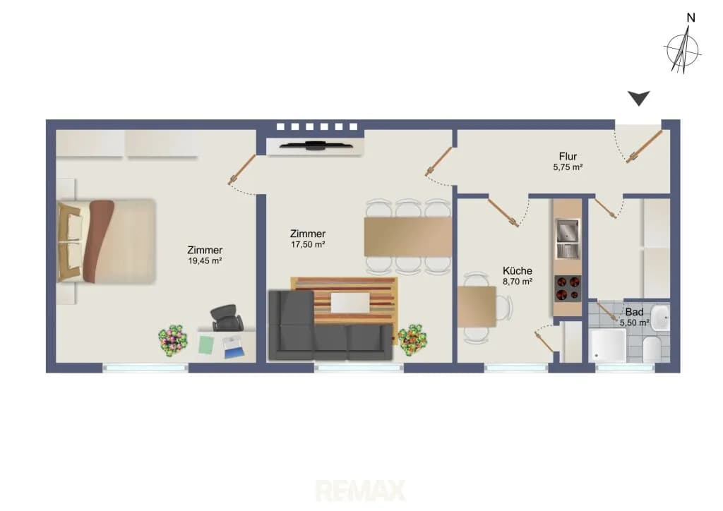 2-Zimmer-Wohnung kaufen in Graz – 54,4 m², € 119.000 – Bild 2 von 12
