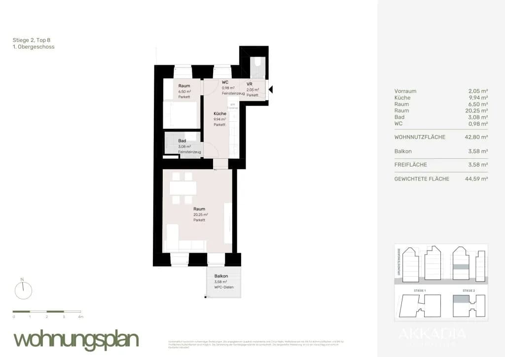 2-Zimmer-Wohnung kaufen in Wien – 42,8 m², € 354.000 – Bild 14 von 14