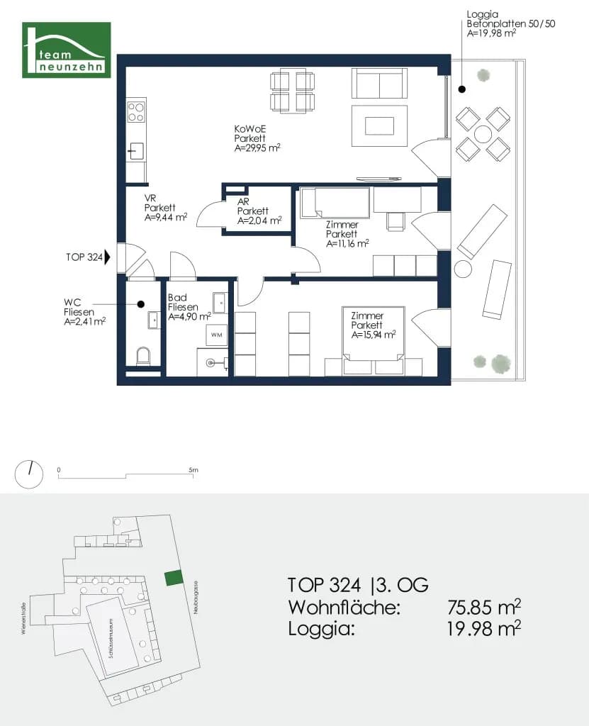 3-Zimmer-Wohnung mieten in Graz – 75,79 m², € 1.349 – Bild 24 von 24