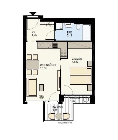 2-Zimmer-Wohnung kaufen in Wien – 41,88 m², € 438.200 – Bild 9 von 10