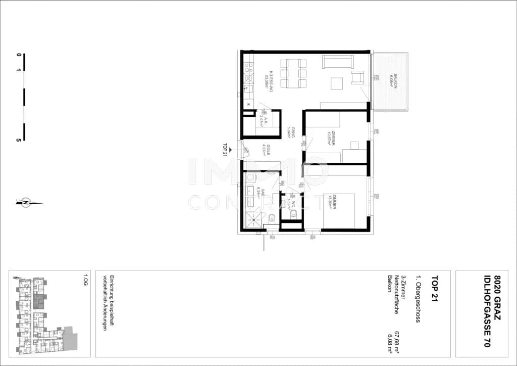 2-Zimmer-Wohnung mieten in Graz – 67,68 m², € 849 – Bild 9 von 9