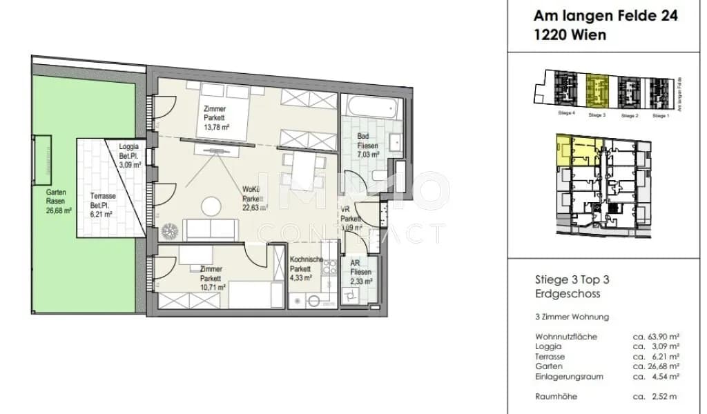 3-Zimmer-Wohnung kaufen in Wien – 63,9 m², € 495.690 – Bild 6 von 7