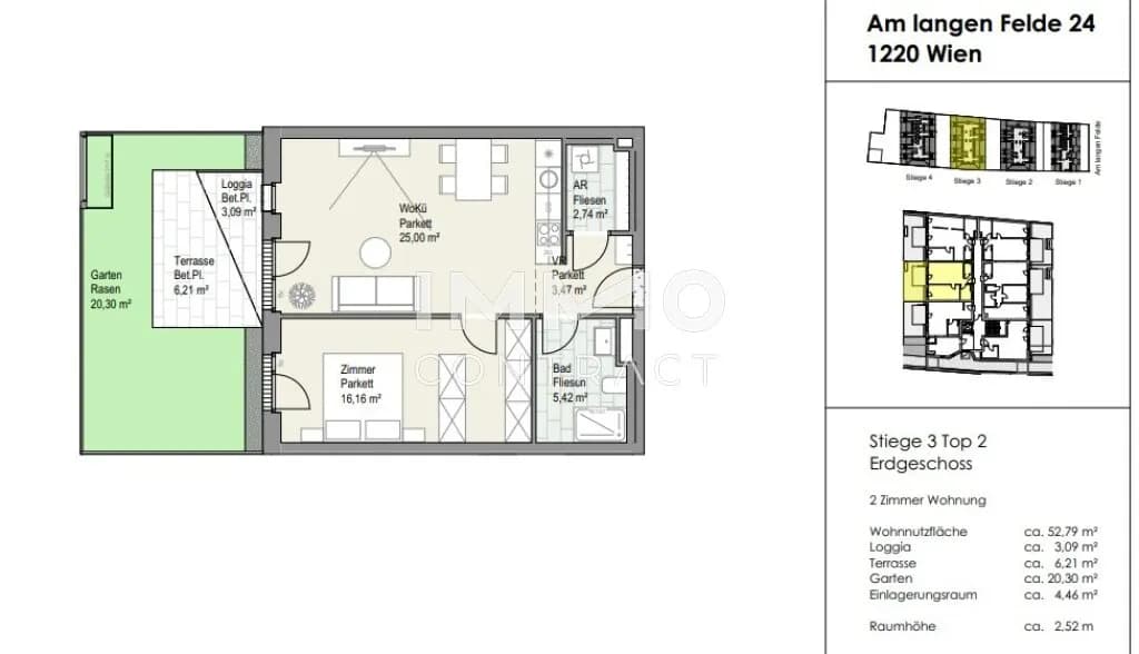 2-Zimmer-Wohnung kaufen in Wien – 52,79 m², € 422.690 – Bild 5 von 6